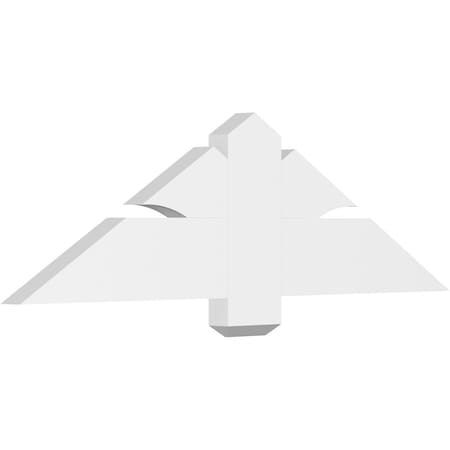 Ekena Millwork Redmond Architectural Grade PVC Gable Bracket, 48"W x 14"H x 2"D x 6"F, 7/12 Pitch GBP048X14X0206RED00